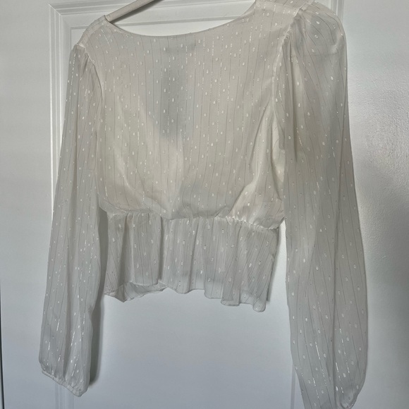 Nasty Gal - White Wrap Cropped Blouse - NWT - Picture 4 of 4